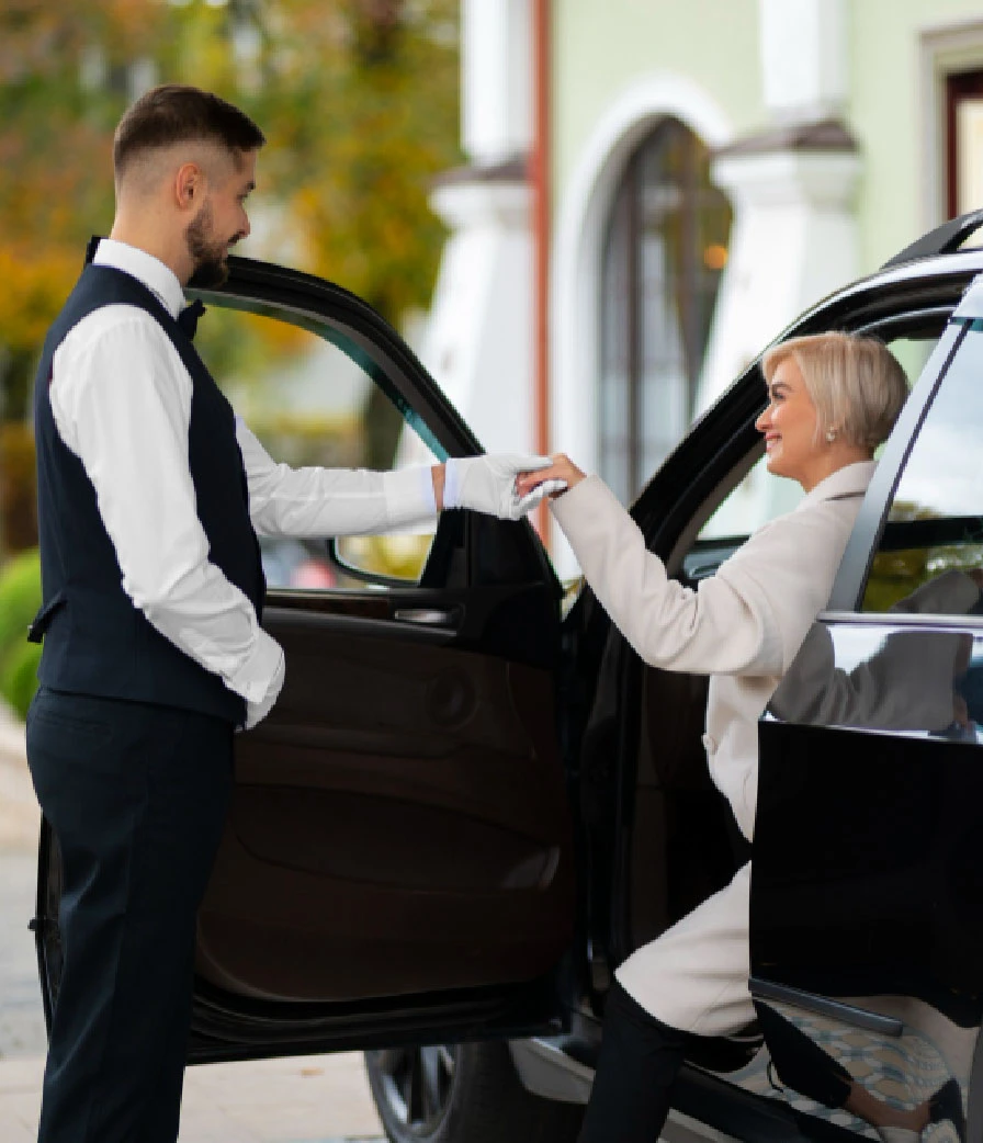 Driver opening car door
