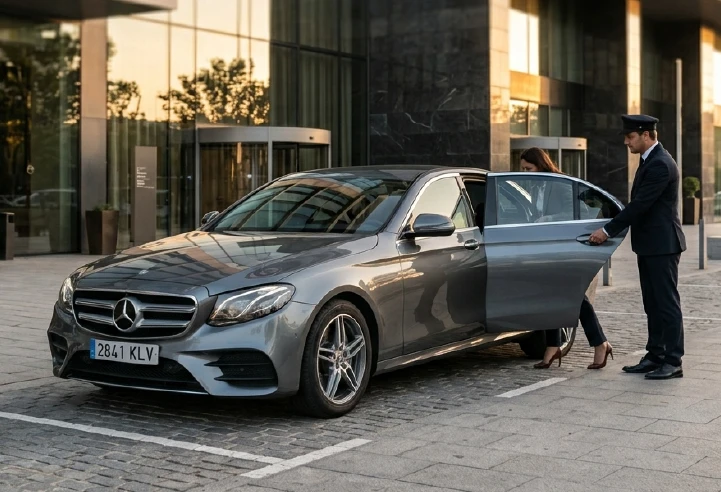 Chauffeur opening car door